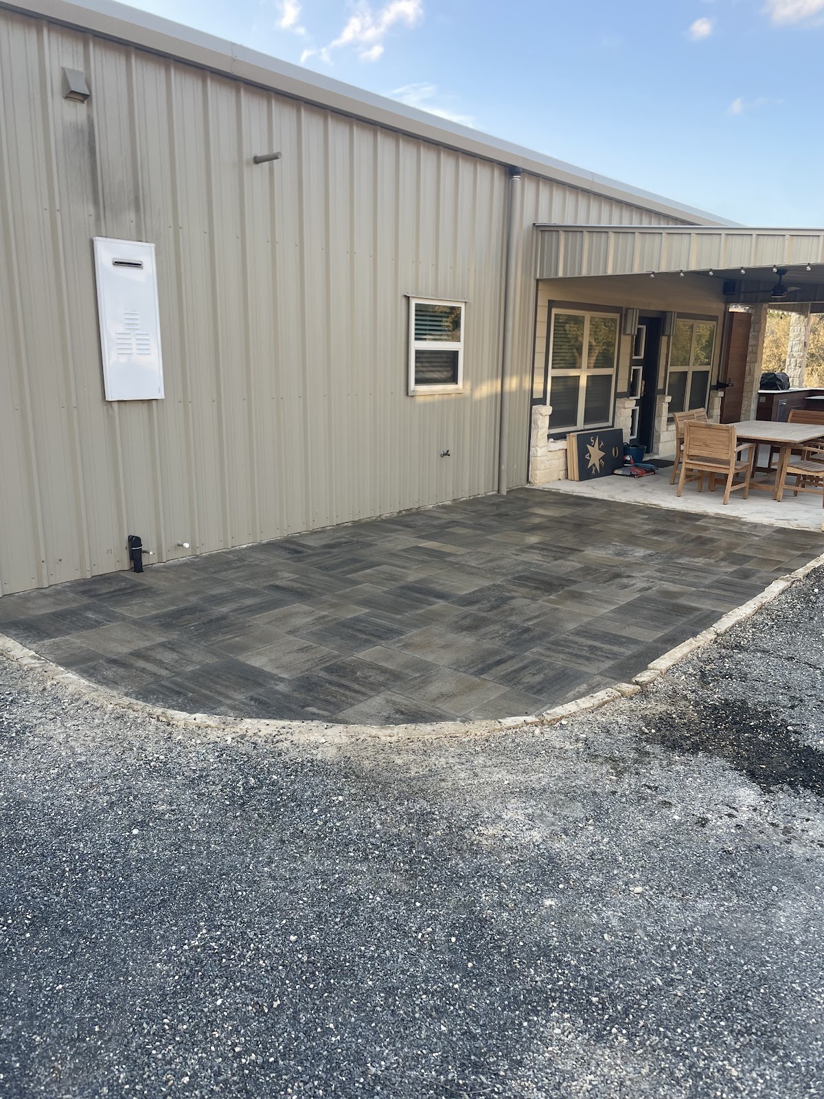 Stamped concrete patio work