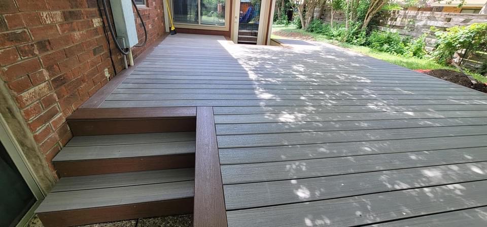 Composite deck with steps